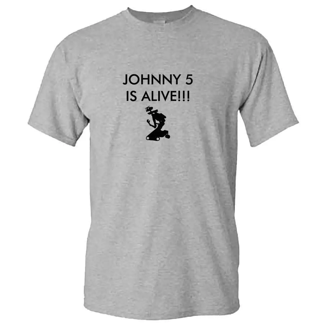 Мужская футболка с принтом Johnny Number 5 коротким рукавом по киномотивам|Мужские