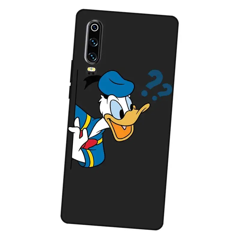 Уникальный Черный силиконовый чехол P046 с Дональдом Даком для Huawei P8 P9 P10 P20 P30 Lite Pro P