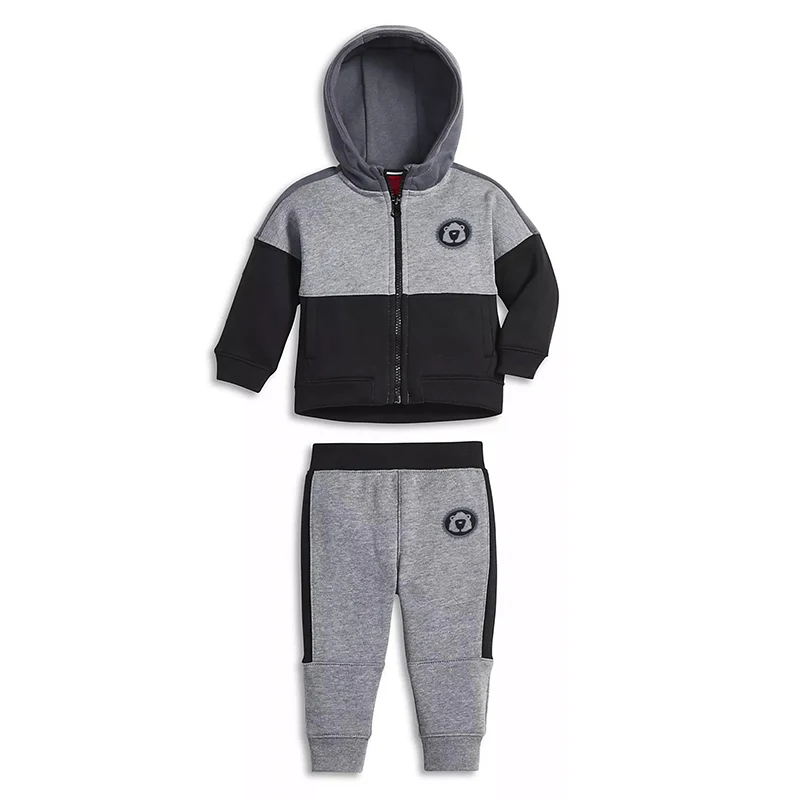 2018 Baby Boy Clothes Set Autumn Fashion Cotton Long Sleeve Solid Zipper Hoody And Pants 2PCS Tracksuit Clothing |