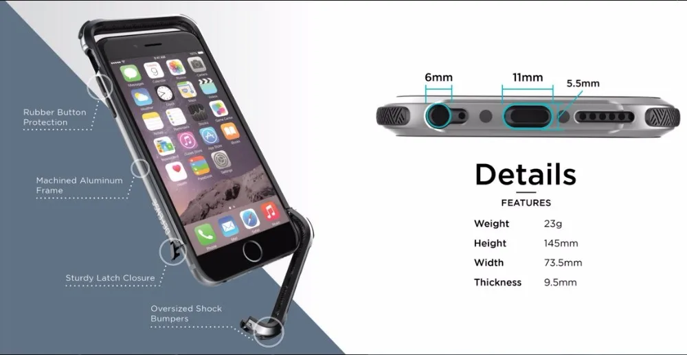 X-Doria Defense gear защитный бампер чехол для телефона для iPhone 6 6s Plus чехол, военный класс падение протестирован, ТПУ и Алюминиевый Чехол