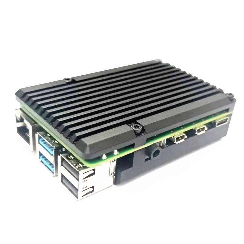Новый Raspberry Pi 4 Чехол Алюминиевый металлический с двойным охлаждением корпус