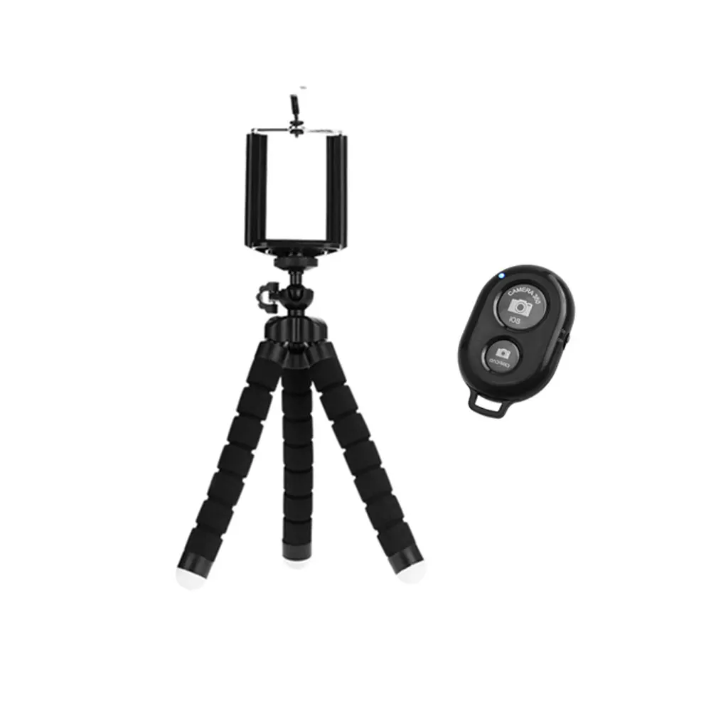 Tripod Clip Wireless Беспроводной Bluetooth пульт дистанционного мини Гибкая Губка Осьминог штатив селфи мобильный телефон подставка держатель для Iphone Android камера кронштейн - Цвет: Tripod Clip Wireless