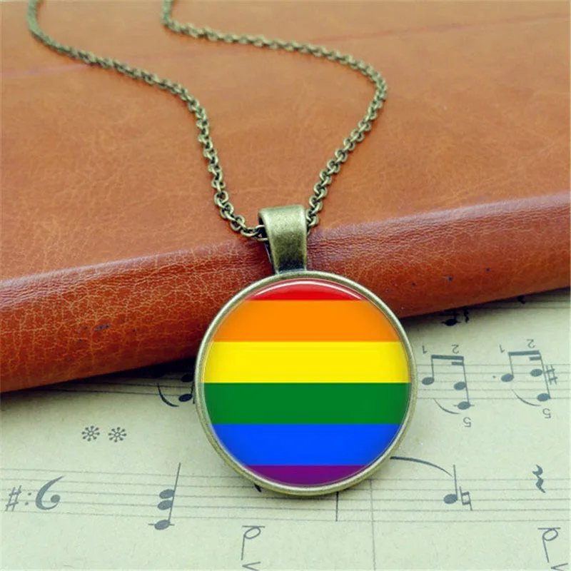 Радужное ожерелье Gay Pride LBGTQ ювелирное изделие с бронзовым/серебристым цветным