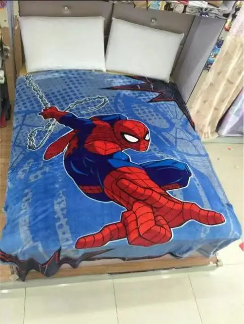 Spiderman 150*200 см принцесса Человек-паук Флаги дети мультфильм одеяло вельветовое детское Флисовое одеяло s диван кровать самолет путешествия пледы - Цвет: Spiderman