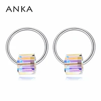 anka circle piercing crystal earrings for women gift cube crystal stud earrings 100 made with crystal from austria 125319