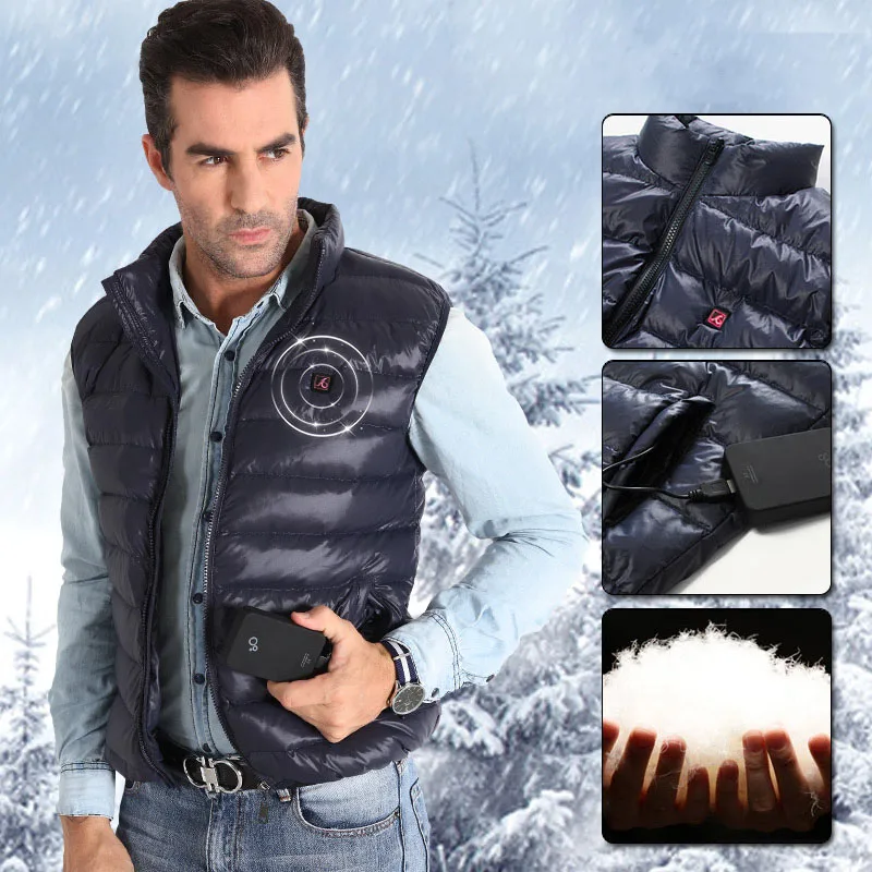 Жилет для пешего туризма с полимерным подогревом аккумулятором UBS теплый