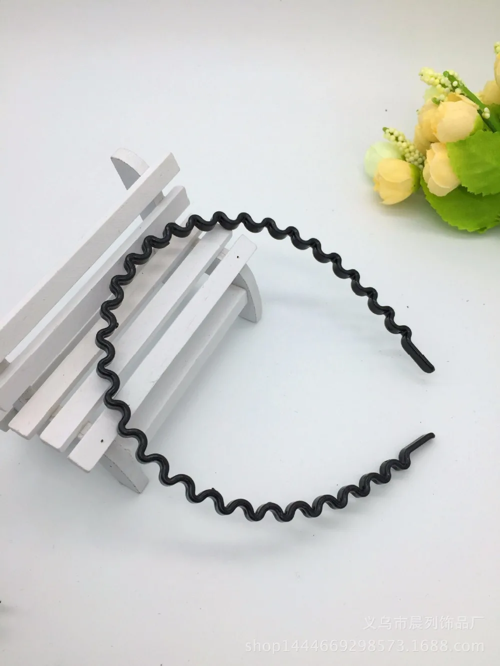 Black Wavy Hair Head Hoop Band - Fashionable Unisex Sport Headband and Hair Accessories image 5