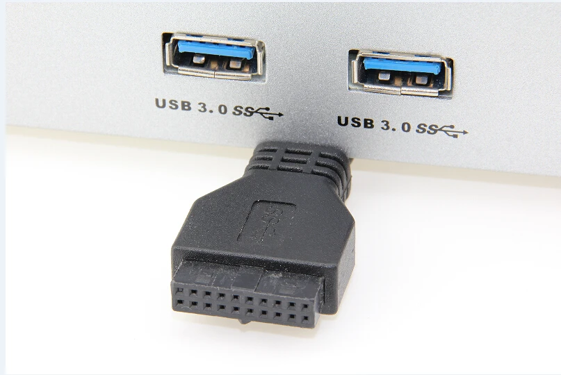 Серебристо черный 2 порта USB 3 0 концентратор 20Pin настольный компьютер
