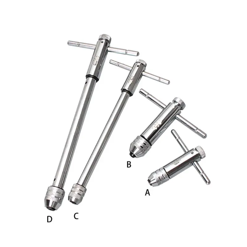 

Adjustable Ratcheting T Bar Handle Tap Wrench M3-M8/M5-M12 Reamer Hand Tools