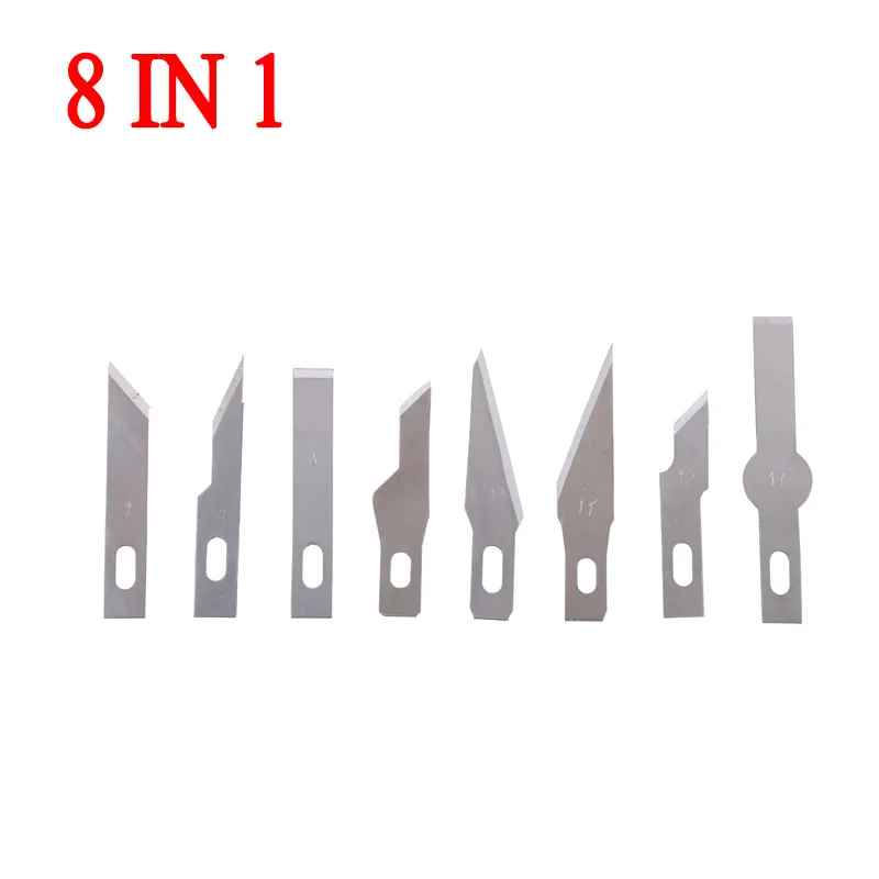 8 IN 1 Blade 11 в 1 работа режущие ножи хобби скульптурный гравировальный нож набор для фруктов еда DIY Искусство ремесло Рисование скальпель резьба нож - Цвет: 8 IN 1 Blade