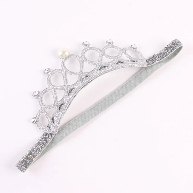 Повязка на голову для новорожденных золотистая/серебристая|crown baby headband|princess tiara