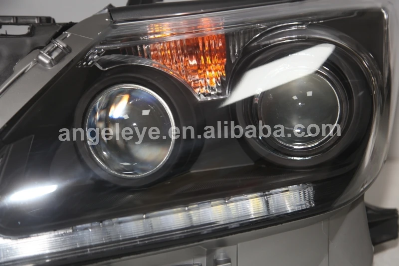 Светодиодный головной фонарь с линзой проектора 2012- года для Lexus LX570 черный корпус LZ