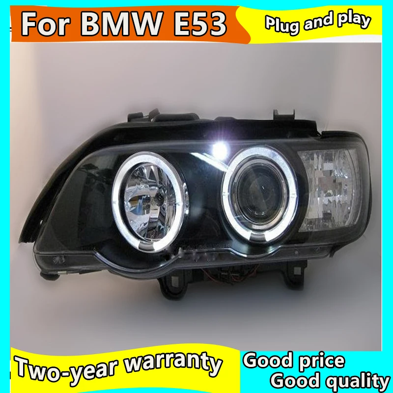 2 шт. фары для BMW X5 E53 светодиодные Angel Eyes 1998 1999 2000 2001 2002 2003 года с комплектом HID
