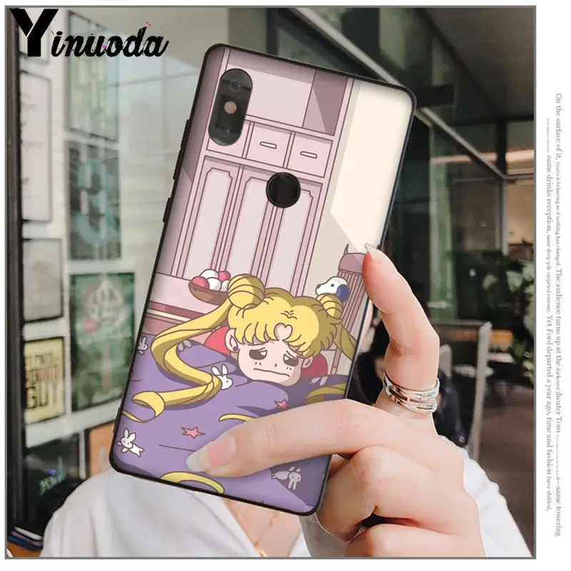 Yinuoda Сейлор Мун ТПУ мягкий силиконовый черный чехол для телефона Redmi 5 plus Note Xuiaomi Mi 8