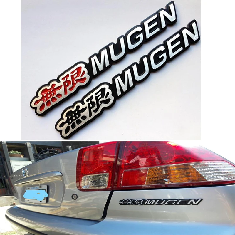 JQTUNING 3D алюминиевые детали Mugen Эмблема Хром логотип сзади знак Стикеры для Honda Civic