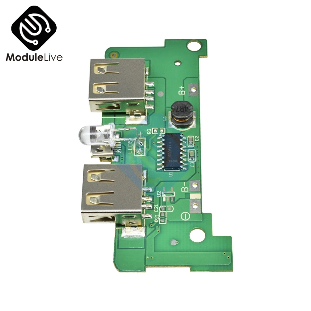 5V 1A 2A power Bank зарядное устройство Модуль повышающий источник питания печатная плата для зарядного устройства печатная плата двойной USB с выходом светодиодный светильник