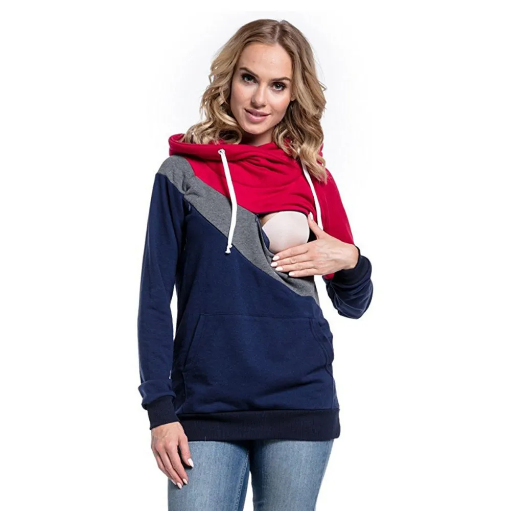 LONSANT топы для беременных женщин с длинным рукавом Толстовка кормящих детей