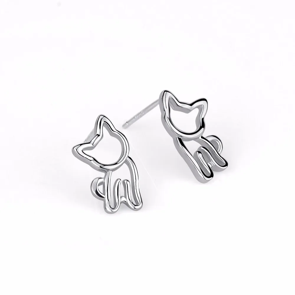 YFN серьги, 925 пробы, серебряные серьги, милый кот, 925, серьги-гвоздики, модное ювелирное изделие, женские подарки, 925 серебряные ювелирные изделия, подарок для девочки