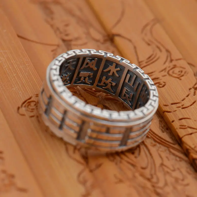 

Wang Yinshi silver deer wholesale S925 sterling silver ring antique jewelry craft of Taoism can rotate