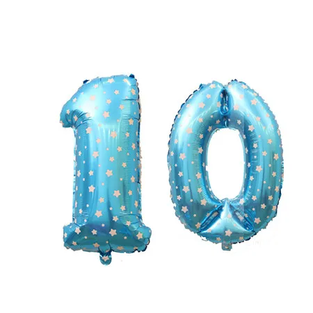 Qisen16inch 10/20 Вт, 30 Вт/40/50/60 Юбилей надувные шары из алюминиевой фольги с днем рождения воздушные шары для взрослых в возрасте на день рождения Декор поставки - Цвет: blue 10