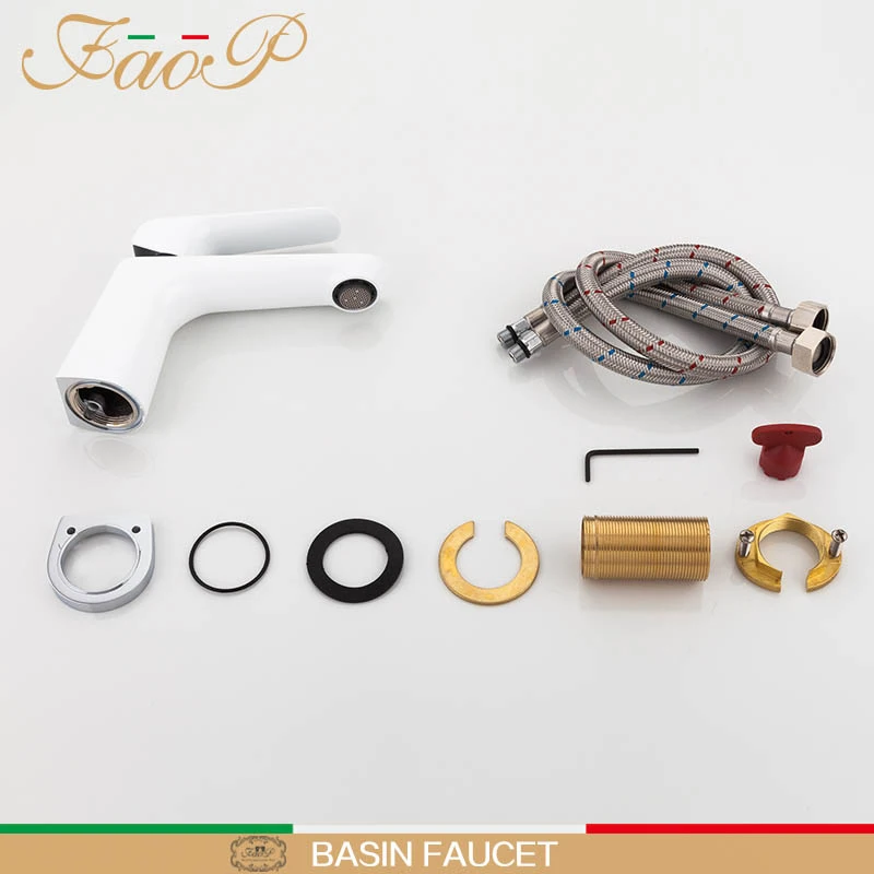 Смесители для раковины FAOP белый кран в ванной комнате смеситель Водопад griferia