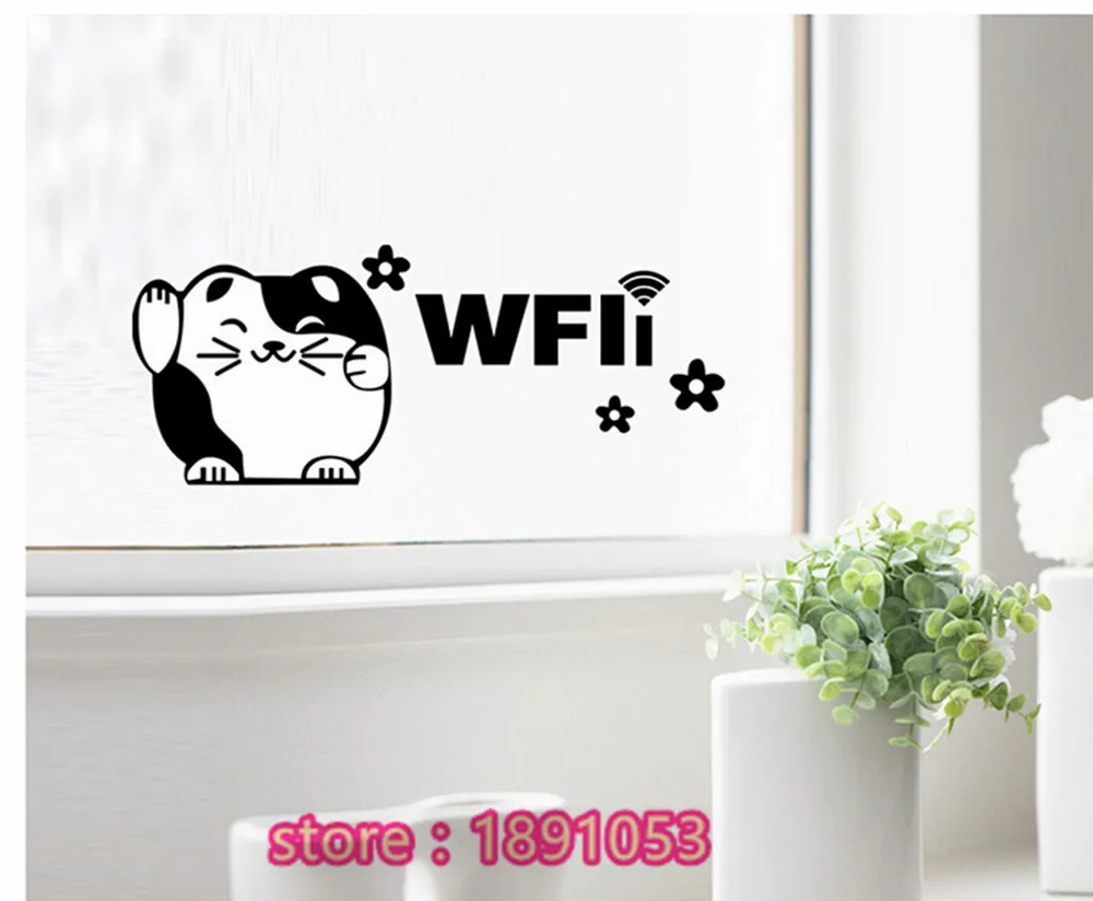1 шт. Прекрасный Плутос кот "Wi-Fi" этикетки стикер DIY кафе ресторан офис Стикер
