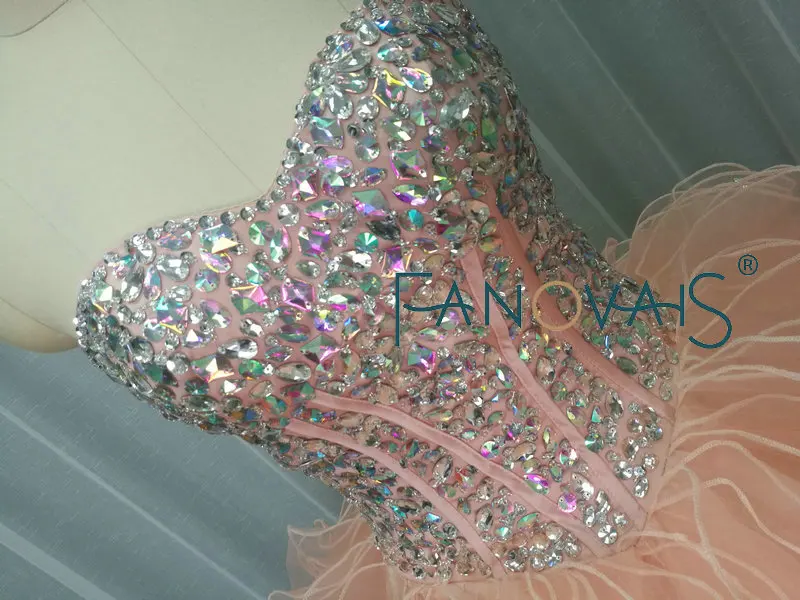 Оранжевый розовый бисер Quinceanera платья танцевальное платье vestidos de 15 anos топ оборки