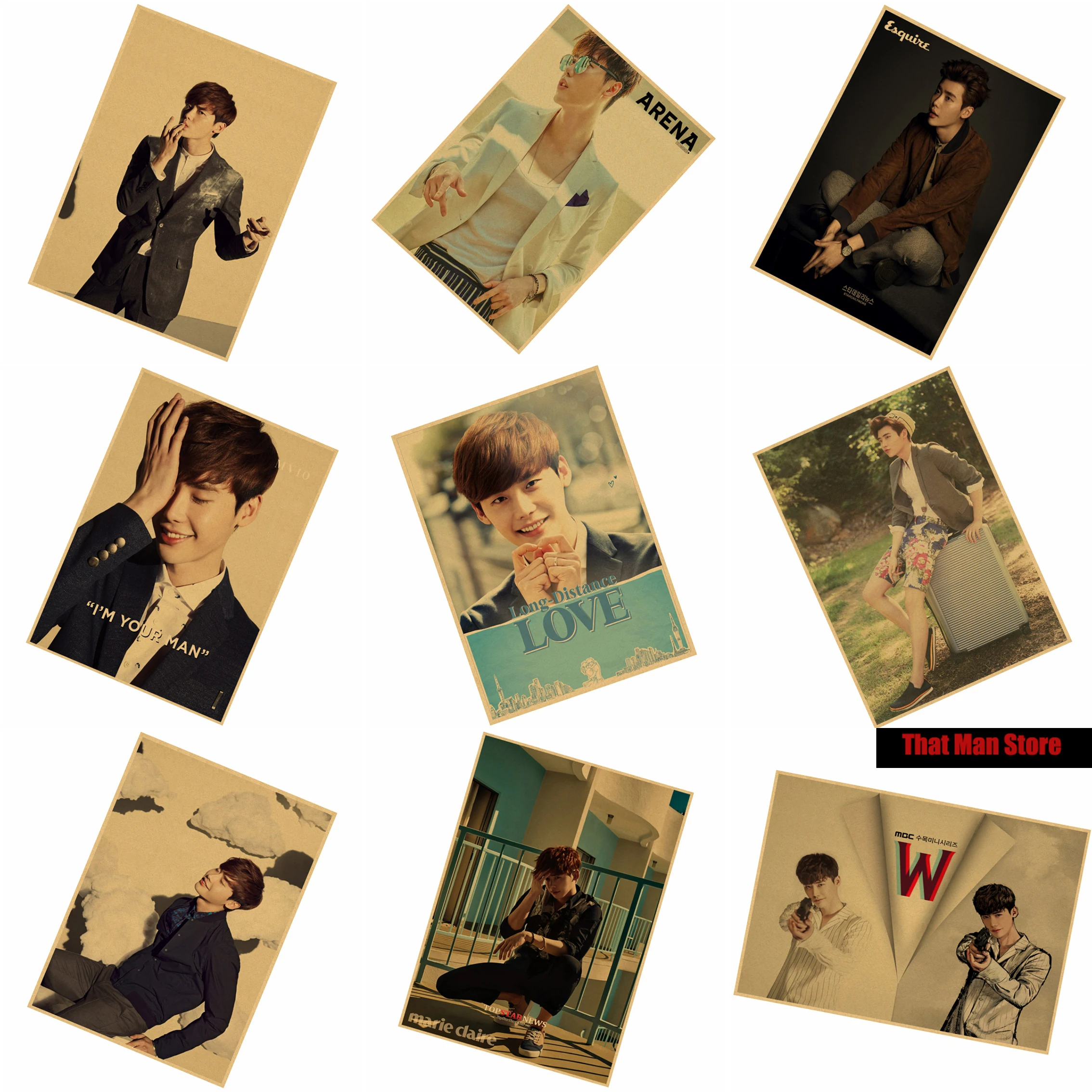 Leejongсук девушки как Корея популярная модель актера плакат из крафт-бумаги