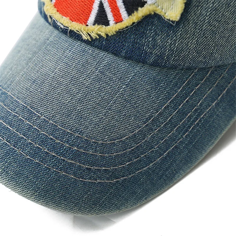 Бейсболка в винтажном стиле из джинсовой ткани Великобритании с эффектом