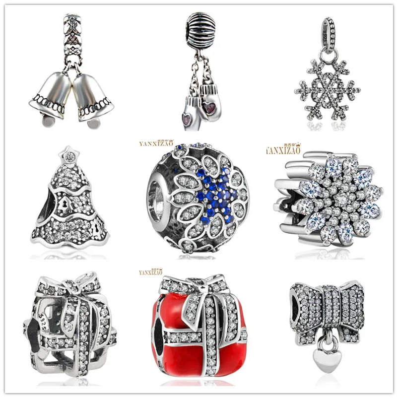 Горячее серебро Европейский CZ Шарм Бусины Подходят Пандора стиль браслет кулон