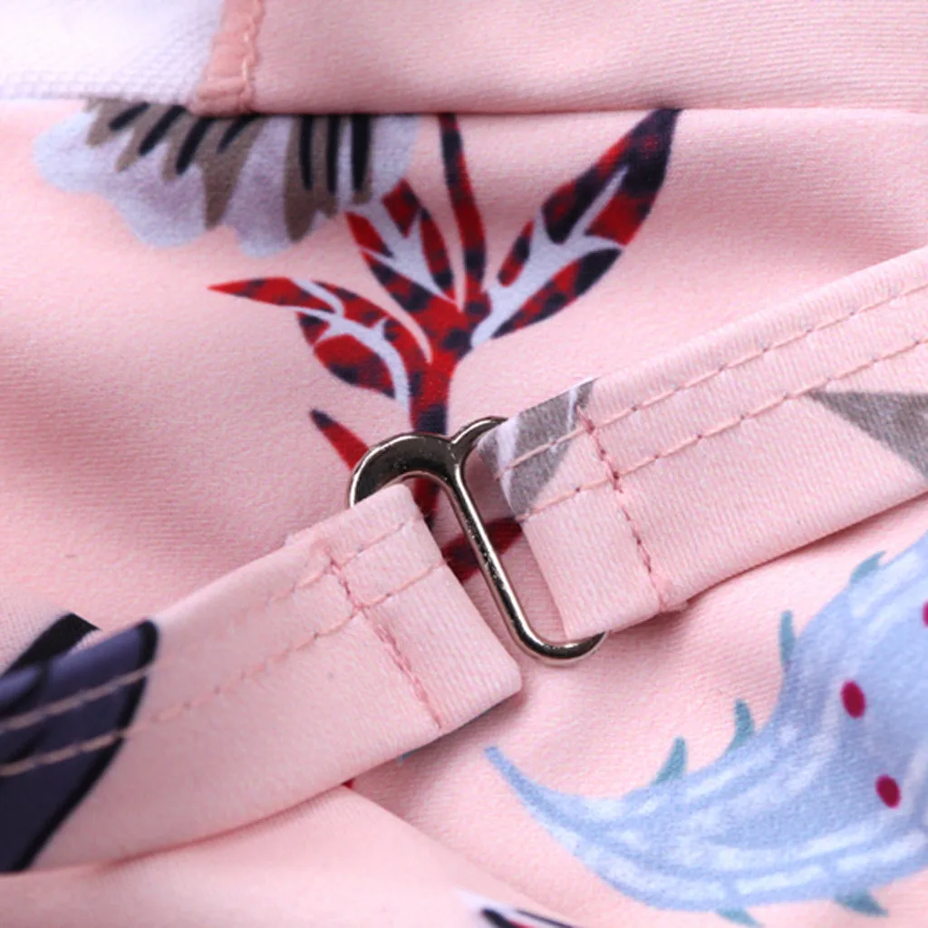 Летний женский комплект бикини с цветочным принтом купальный костюм из двух