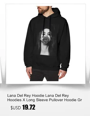 Lana Del Rey худи Lana Del Rey толстовки X пуловер с длинным рукавом Толстовка серая мужская Свободная Стильная хлопковая зимняя Толстовка