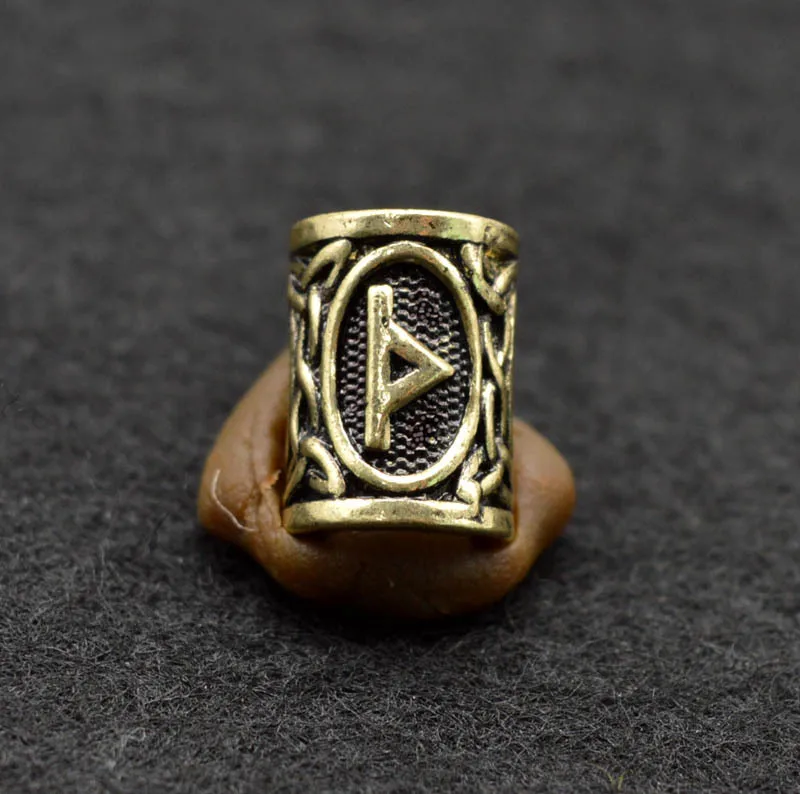 2 antique bronze 5 шт./лот, античные бронзовые античные серебряные бусины в виде руны викингов, подвески для браслета, ожерелья или волос, настоящие фотографии - Цвет: 2 antique bronze