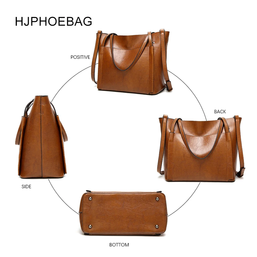 Брендовые женские кожаные сумки HJPHOEBAG Женская Большая Сумка тоут