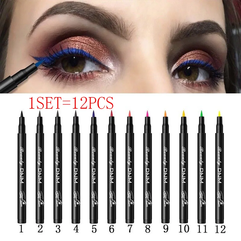 1PC Waterproof Matte Liquid Eyeliner Eyeshadow Long Lasting Multi-Colored Pigment Cosmetic Eye Shadow Liner Makeup Accessories