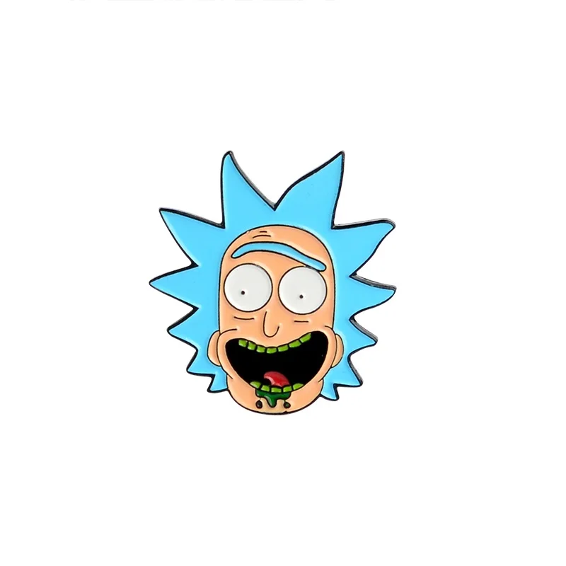 rick 3 Science Madman, эмалированные булавки, маринованные горькие тыквы, забавные броши для ТВ-шоу на средний палец, значки, джинсовая кепка, нагрудные булавки, подарки для детей - Окраска металла: rick 3