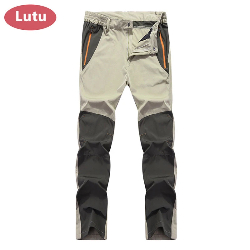 

LUTU splice color Hiking Pants Men Breathable Quick Dry Men's Pants Elastic Waterproof Trekking Pants for summer