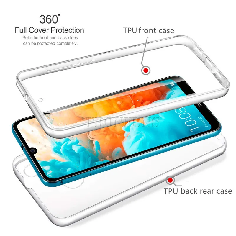 Двойной Мягкий силиконовый чехол для Huawei P30 P20 Lite P Smart Plus Y9 Y7 Y6 Pro 2019 Mate 20 Honor 10 Nove 2i 3e