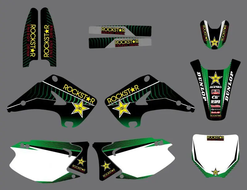 Команда наклейки мотоциклетные наклейки для Kawasaki KX125 KX250 KX 125 250 2002-2004 2005 2006 2007 2008 2009 2010 2011 2012 2013