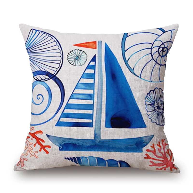 Средиземноморская мультяшная рыба с односторонней печатью домашний декор