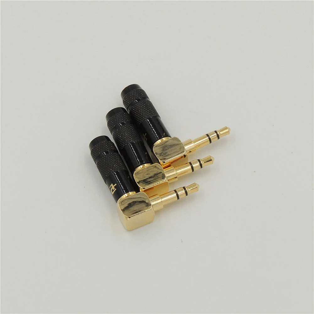 high quality copper stereo audio 3.5mm Angle 90 Degree Male Plug soldering repair headphone Jack Audio Connectors 3 pole