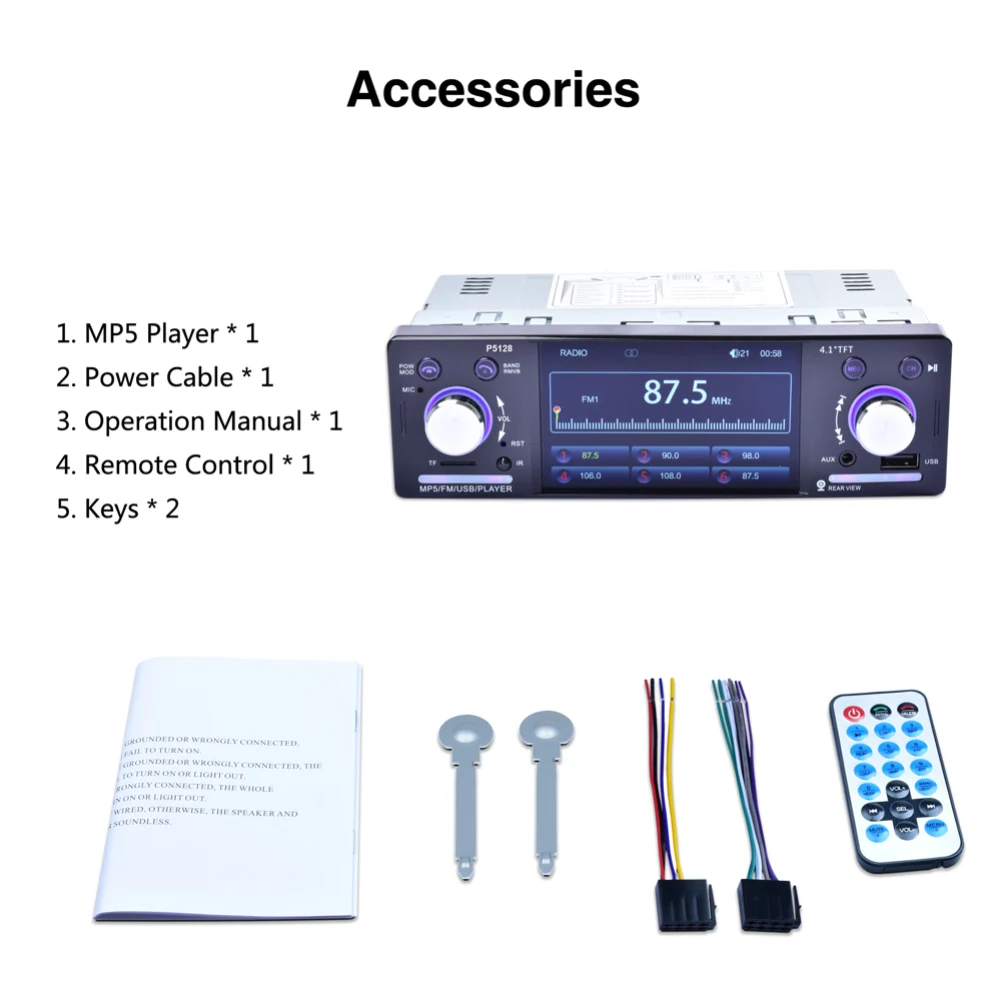4.1'' Screen Car Stereo 4*60W 1080P HD MP3 Player Bluetooth Radio USB TF Card AUX FM | Автомобили и мотоциклы