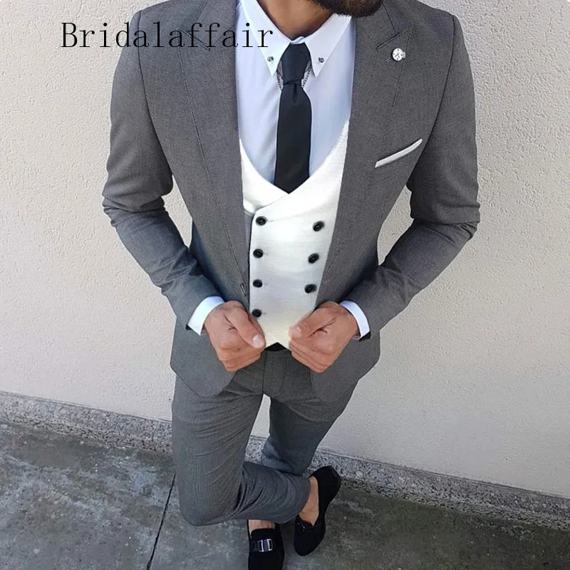 Мужские свадебные костюмы Bridalaffair синие смокинги с итальянским дизайном на заказ