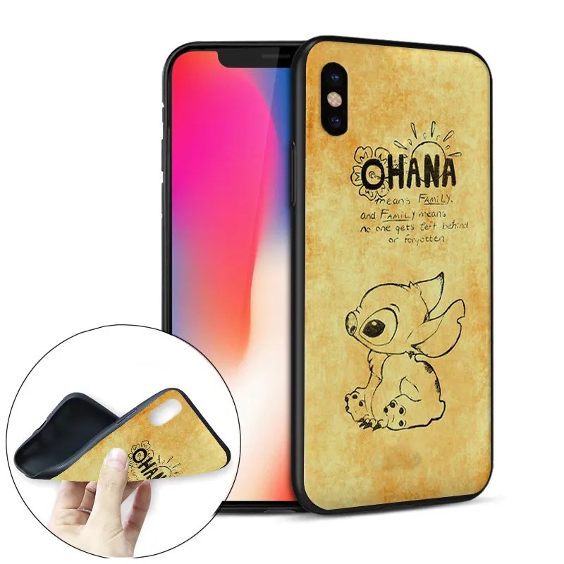 Lilo Stitch Ohana чехол s Мягкий силиконовый чехол для iPhone 11 Pro Max XR XS 5S SE 6 6S 7 8 Plus чехол для телефона TPU Capinha Coque - Цвет: SJK2043001HB