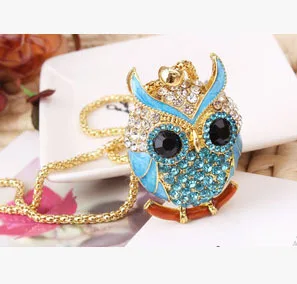 Эмалевое Ожерелье Стразы Сова/coruja/buho/owl/корейские Винтажные Ювелирные изделия