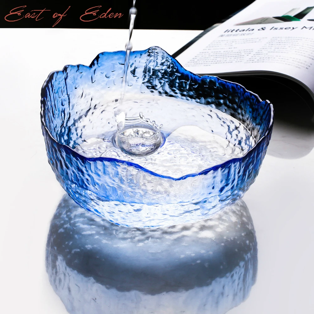 East of Eden японская нерегулярная большая стеклянная чаша с золотой оправой Овощная