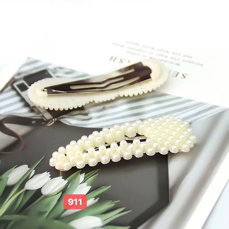 2PCS Pearl Hairpins Hairgrip Hair Clips for Women Barrettes Her Accessories Women Girls Fashion Hair Styling toka - Цвет: 911