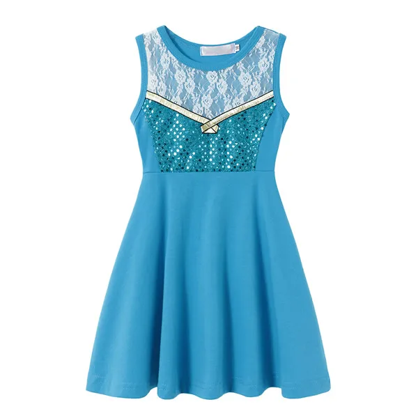 Elsa Dress Платье для маленьких девочек с изображением Микки Мауса; детские маскарадные костюмы Ариэль; летнее платье принцессы Белоснежки для маленьких девочек; костюмы Белль - Цвет: Elsa Dress