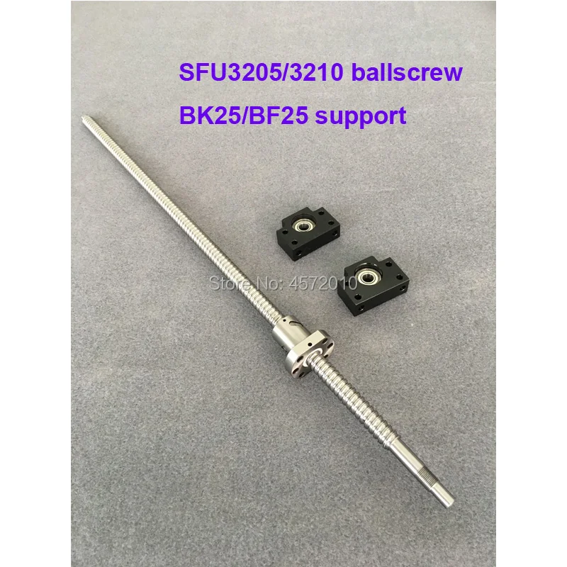 

SFU3205 SFU3210 шариковый винт 1100 1200 1500 мм с концевой обработкой + 3205 шариковая гайка + BK/BF25 концевая опора для деталей ЧПУ