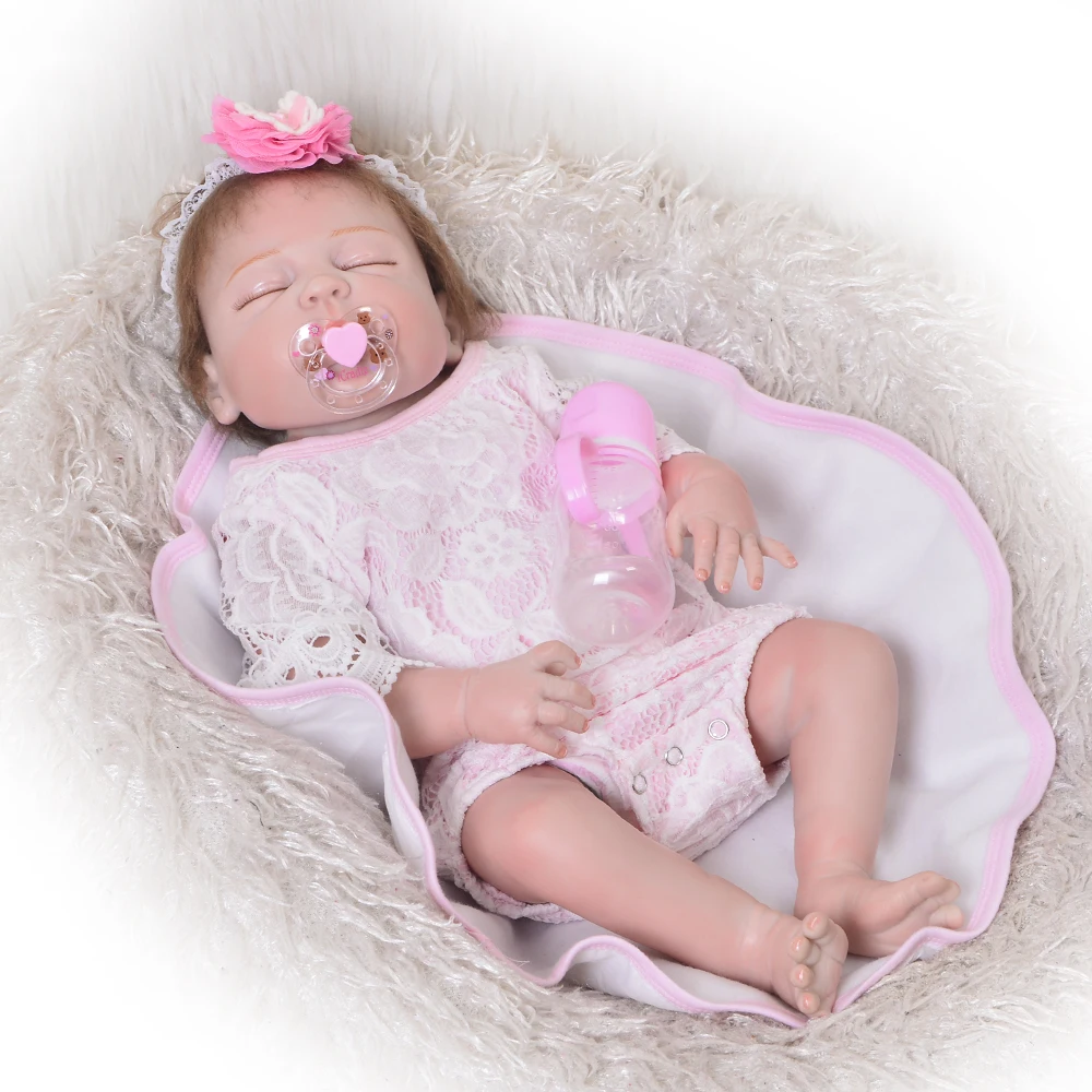 Boneca bebes reborn menina настоящая силиконовая кукла для маленьких девочек 23 "57 см